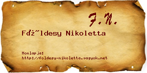 Földesy Nikoletta névjegykártya