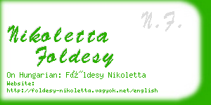 nikoletta foldesy business card